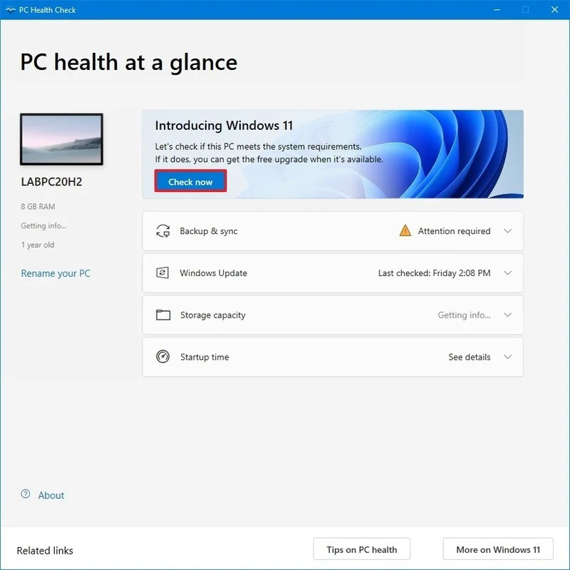 Kiểm tra phần cứng có phù hợp để nâng cấp Windows 11 Insider Preview hay không