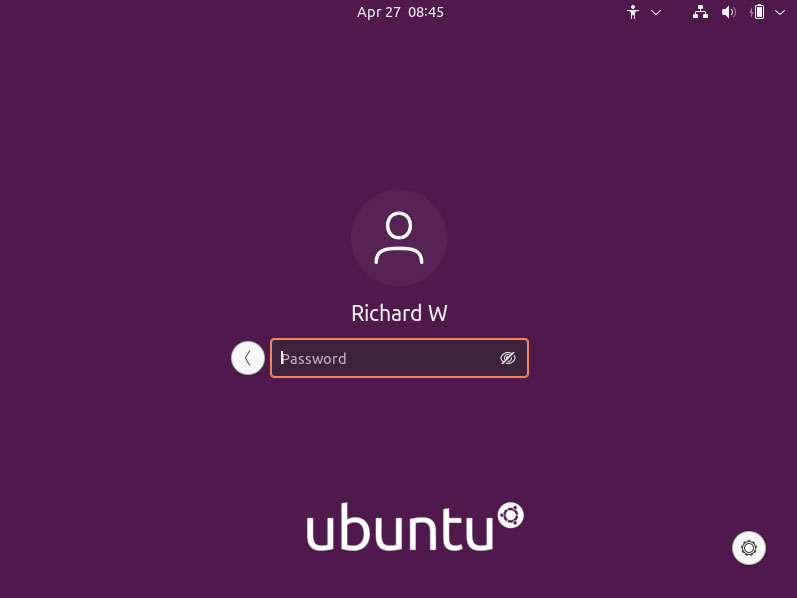 Đăng nhập để vào Ubuntu