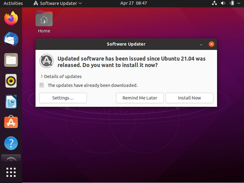 Cập nhật Ubuntu bằng Software Updater