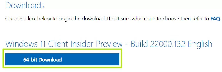 Nhấn vào mục 64-bit Download để tải file ISO Windows 11 về mát