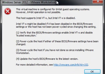 Sửa lỗi This Host Supports Intel Vt-X But Intel Vt-X Is Disabled khi tạo máy ảo Vmware Workstation