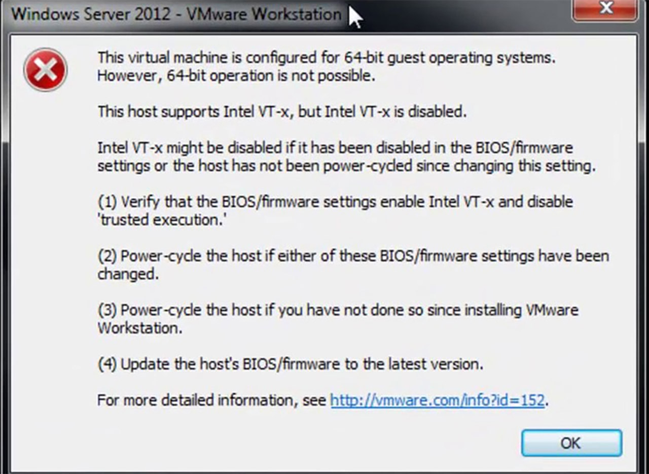 S a l i this host supports intel vt x but intel vt x is disabled khi